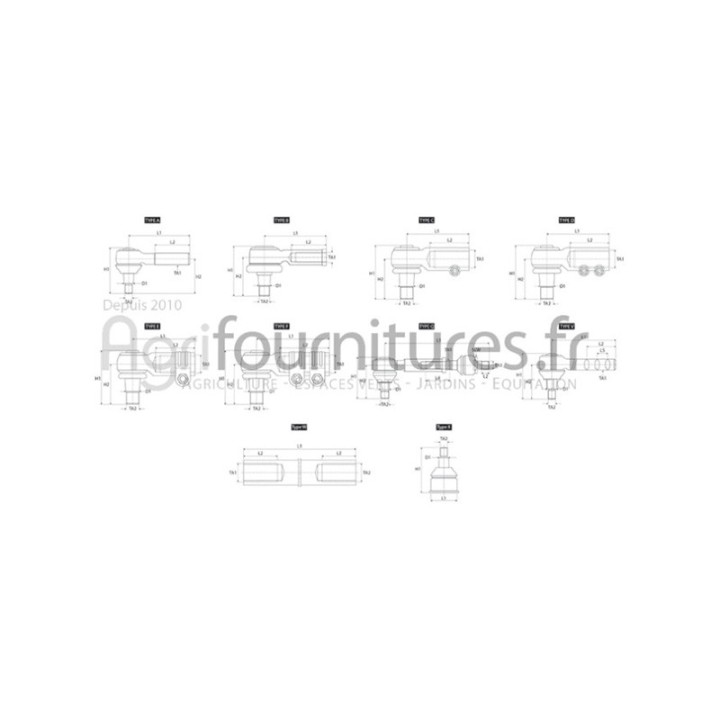 Rotule de barre de direction Bepco 29/S135/4237 pour tracteur
