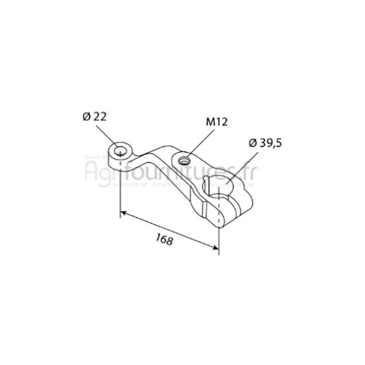 Bras de direction droit Ø 22 mm Bepco 25/480-18 pour tracteur