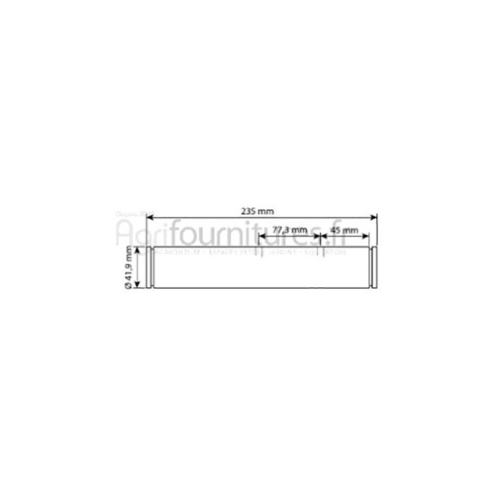 Axe de balancier Ø 41.9 x 25.3 mm - l235 mm d'essieu avant - 2WD Bepco 30/485-3 pour tracteur