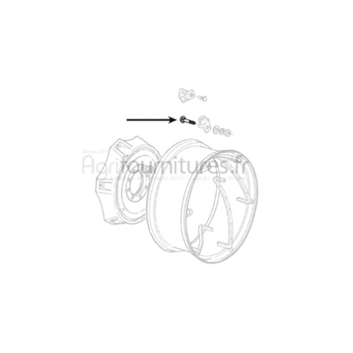 Goujon de jante 44289 '' unc - l 124 mm Bepco 30/442-6 pour tracteur