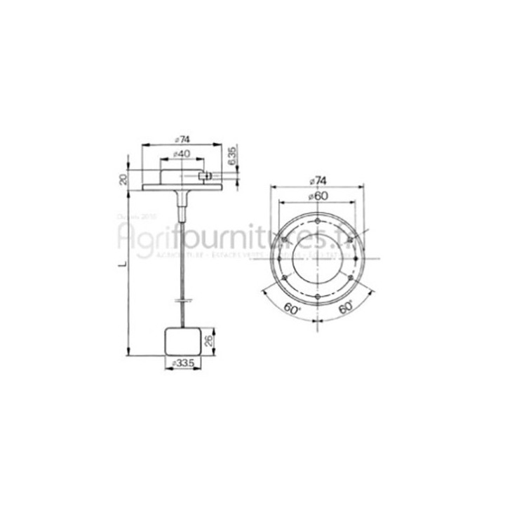 Flotteur de réservoir Bepco 23/172-19 pour tracteur