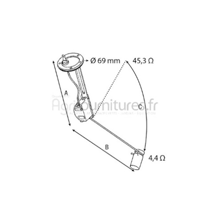 Flotteur de réservoir Ø 69 mm Bepco 20/172-80 pour tracteur