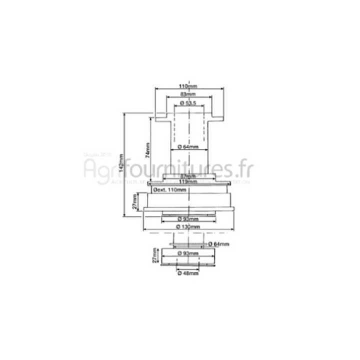 Butée de débrayage Bepco 23/232-19 pour tracteur