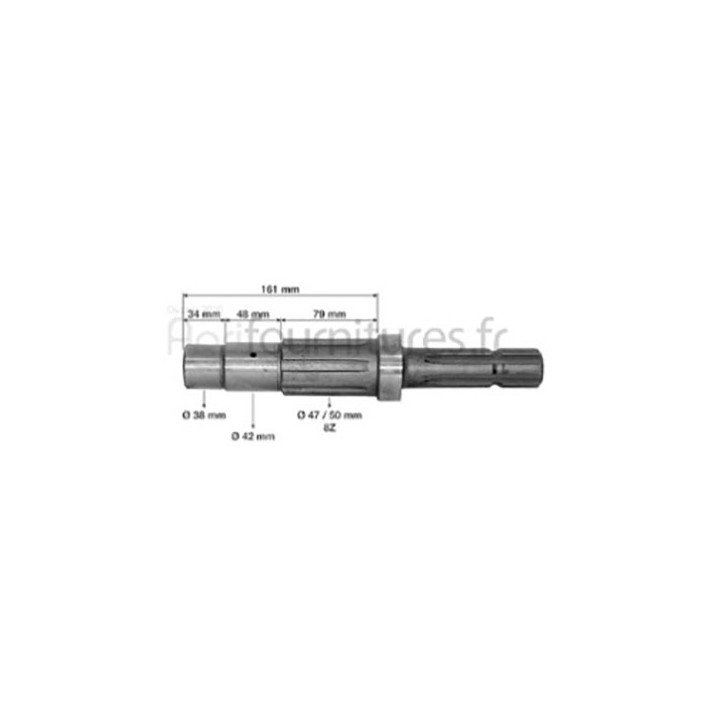 Arbre de prise de force 1'' 44411 - z6 - l 161 mm Bepco 24/303-57 pour tracteur