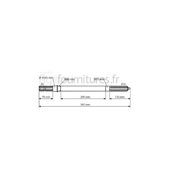 Arbre de prise de force 1'' 44411 - z6 - l 598 mm Bepco 30/303-90 pour tracteur