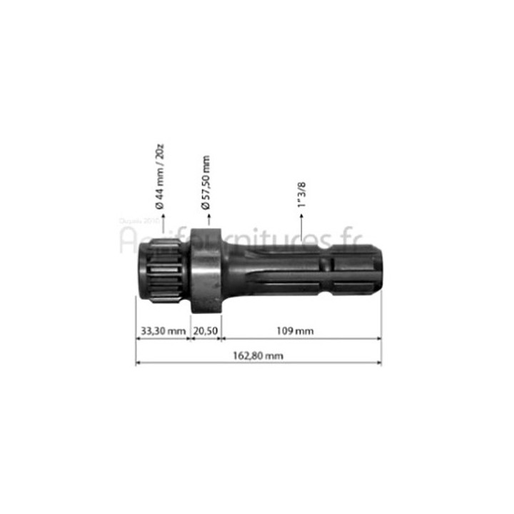 Arbre de prise de force 1'' 44411 - z6 - l 162.80 mm Bepco 24/303-56 pour tracteur