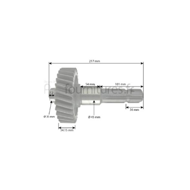 Arbre de prise de force 1'' 44411 - z6 - l 217 mm Bepco 25/303-97 pour tracteur