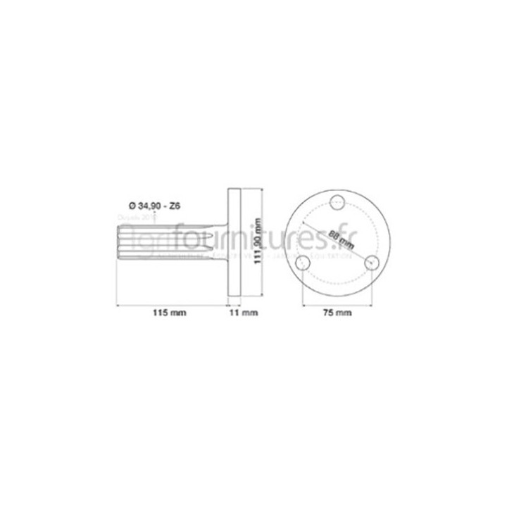 Arbre de prise de force 1'' 44411 - z6 - l 126 mm Bepco 23/303-49 pour tracteur