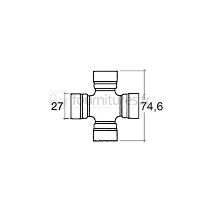 Croisillon 27 x 74.6 mm cardan pont avant 4M Bepco 30/6403-4 pour tracteur