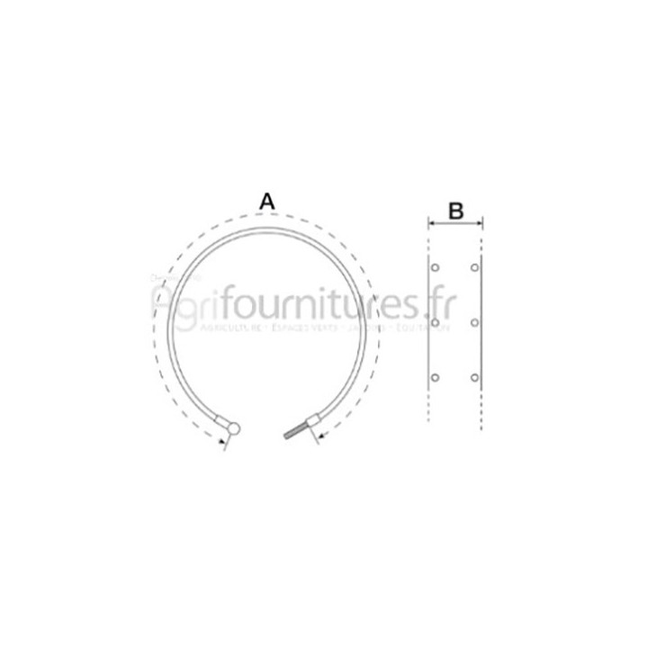 Bande de frein droite l585mm Bepco 28/324-10 pour tracteur