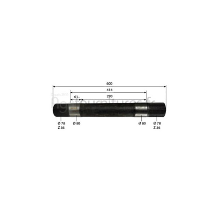 Arbre de relevage hydraulique fixation par vis Bepco 26/685-11 pour tracteur
