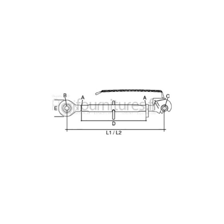 Barre de poussée - rotule/ crochet Bepco 26/700-28 pour tracteur