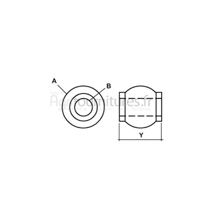Rotule troisieme point cat.2/2 Ø 50 x 25.4 - 51 barre de poussée Bepco 68/8112-205