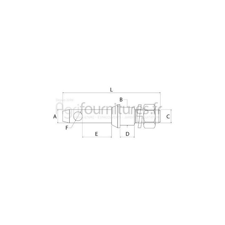 Piton simple à visser cat.1 bras de relevage Bepco 68/8126-012
