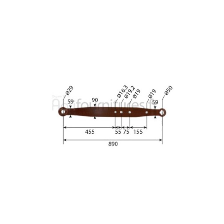 Bras de relevage inférieur cat.2 Bepco 30/712-10 pour tracteur