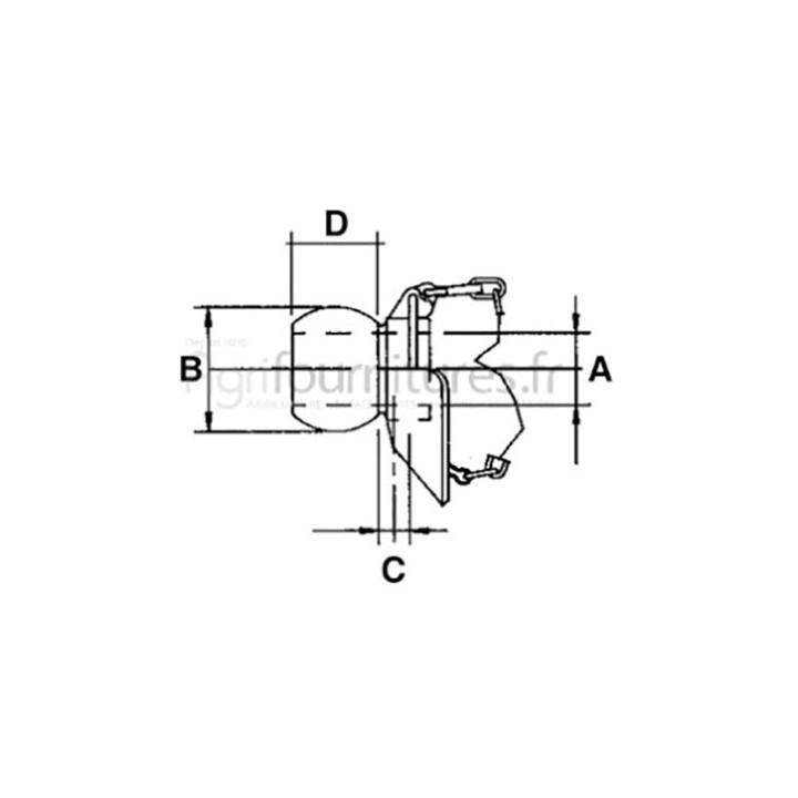 Rotule inférieure à cone de guidage cat.3/2 - 28.7 x 64 sphère bras relevage Bepco 68/8119-223