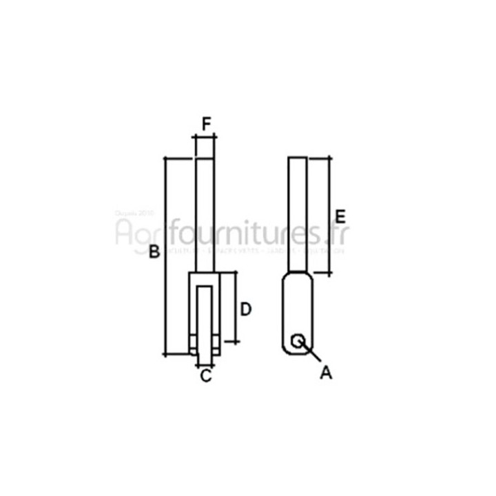 Fourche tirant de relevage Bepco 24/759-10 pour tracteur