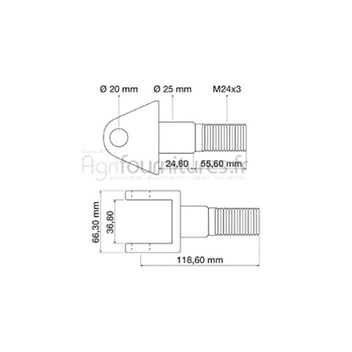 Fourche pour stabilisateur Bepco 25/746-12 pour tracteur