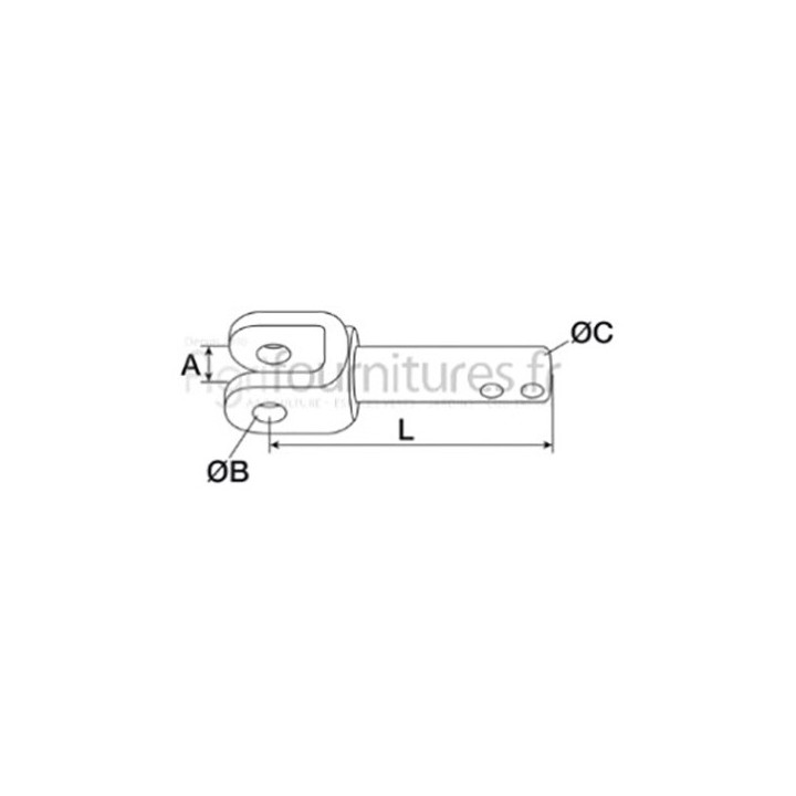 Fourche + axe + rondelle pour stabilisateur Bepco 25/743-9K pour tracteur