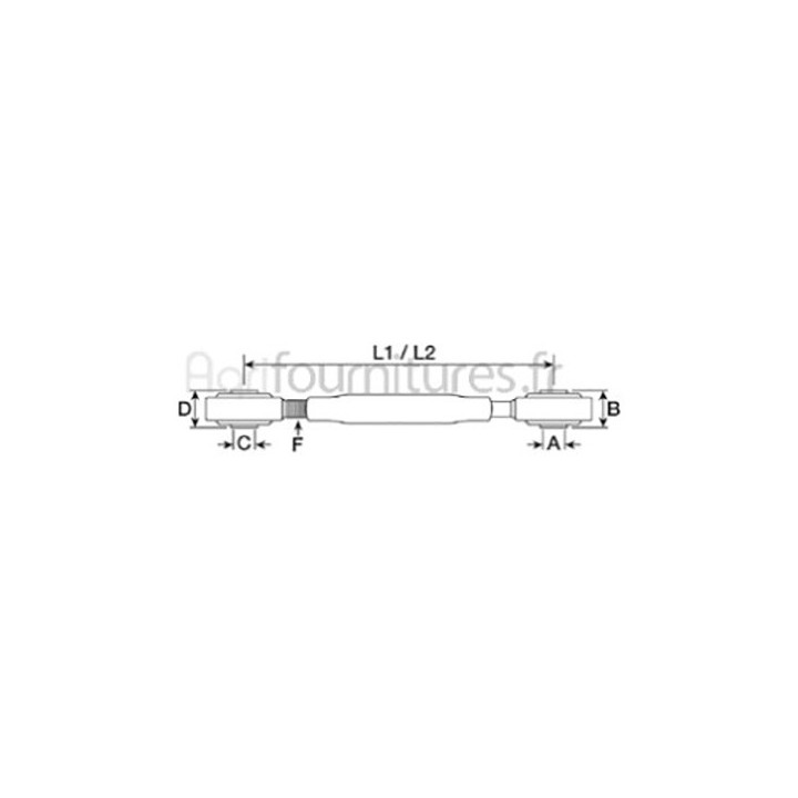 Stabilisateur rigide mécanique Ø 28.5 - l  685/830 mm Bepco 28/740-35 pour tracteur
