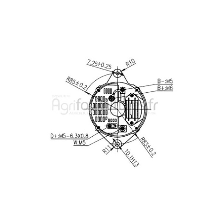 Alternateur 14v - 65a Bepco 62/920-70 pour tracteur