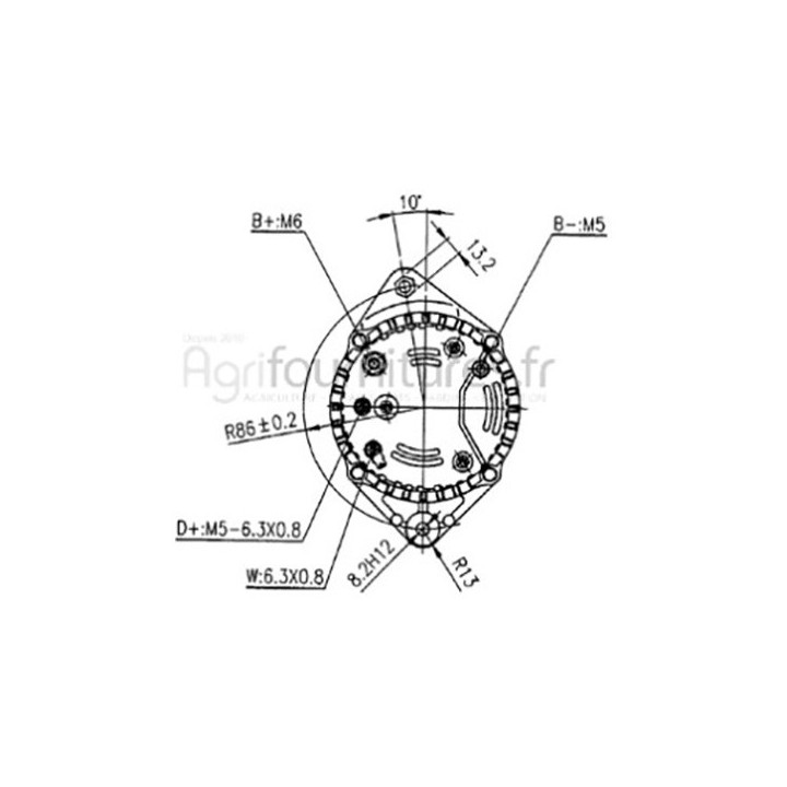 Alternateur 14v - 95a Bepco 62/920-117 pour tracteur
