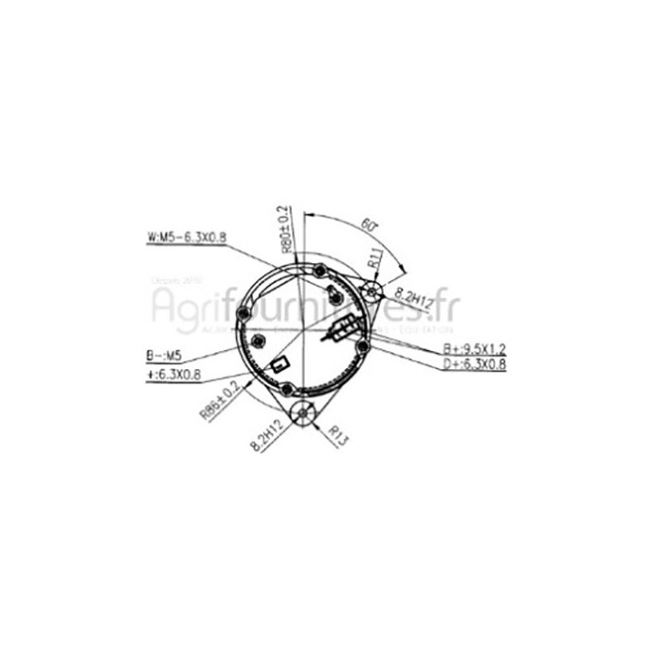 Alternateur 14v - 55a Bepco 62/920-62 pour moissonneuse - batteuse