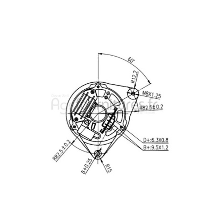 Alternateur 14v - 33a Bepco 62/920-59 pour tracteur
