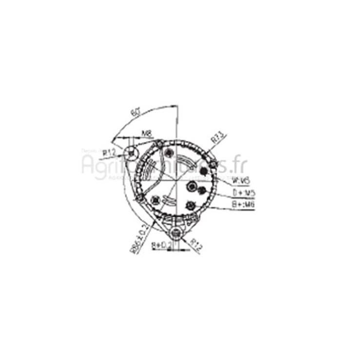 Alternateur 14v - 120a Bepco 62/920-115 pour tracteur