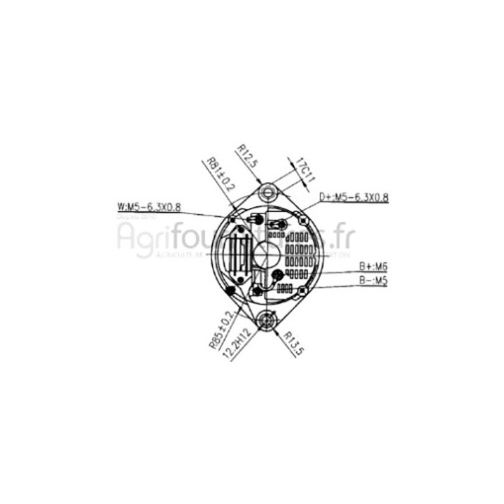 Alternateur 14v - 55a Bepco 62/920-68 pour tracteur