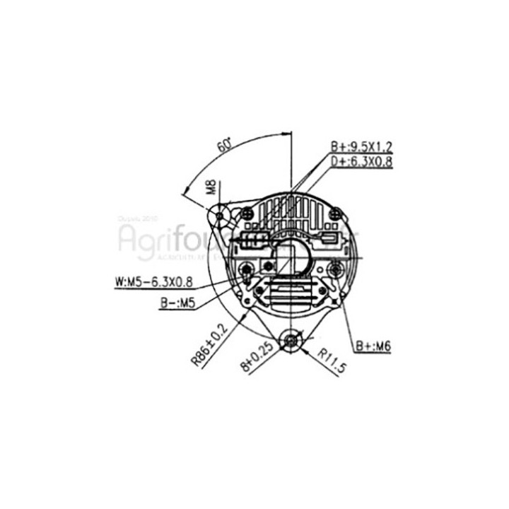 Alternateur 14v - 70a Bepco 62/920-101 pour tracteur