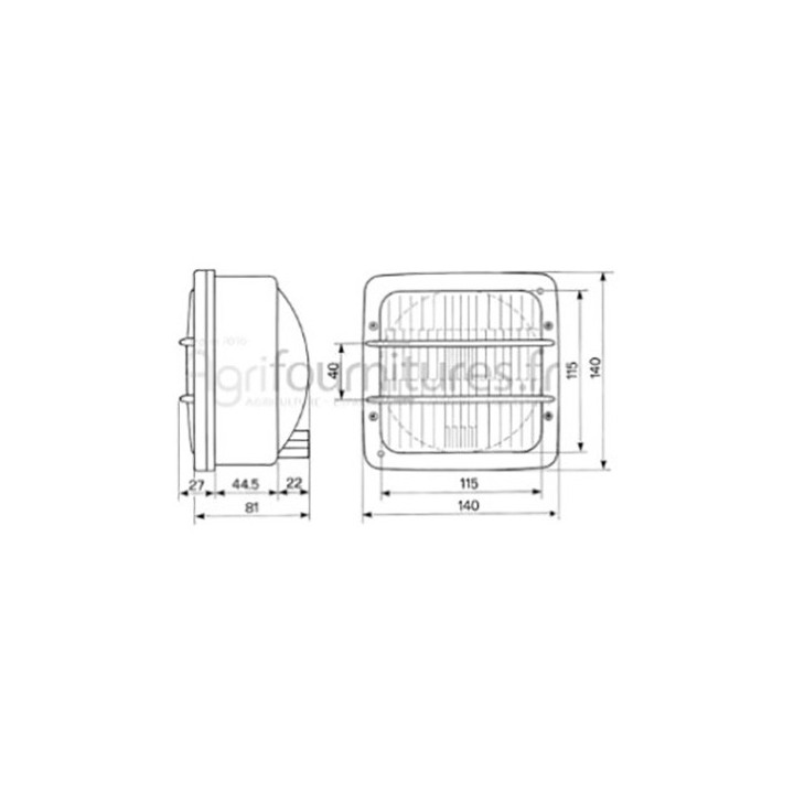 Phare avant inclinaison 8° Bepco 29/S8029/170 pour tracteur