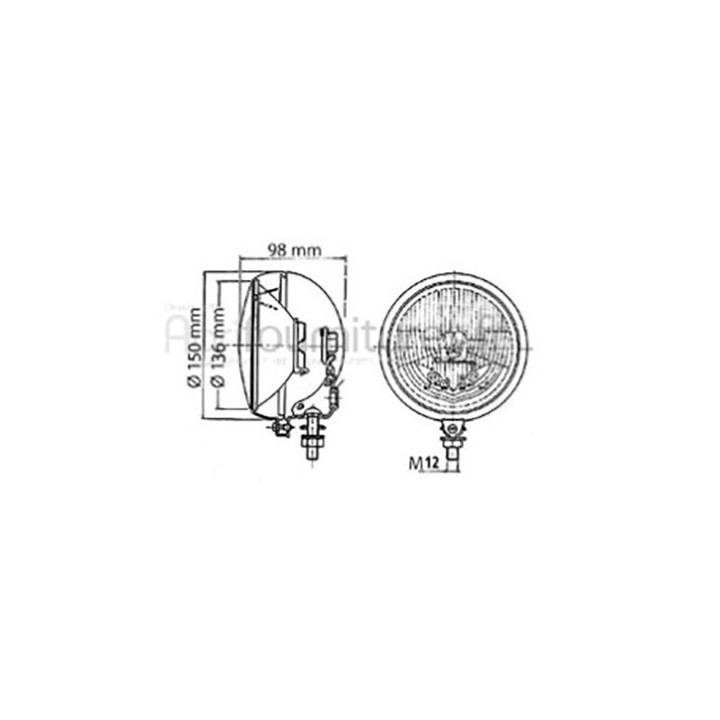 Phare avant avec logo e Bepco 63/189-32 pour tracteur