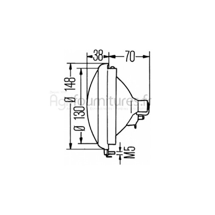 Optique phare avant avec éclairage de stationnement Bepco 22/181-54 pour tracteur