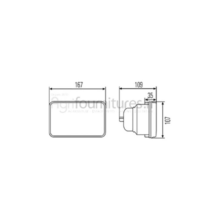Optique phare avant h4 gauche / droit Bepco 25/181-22 pour tracteur