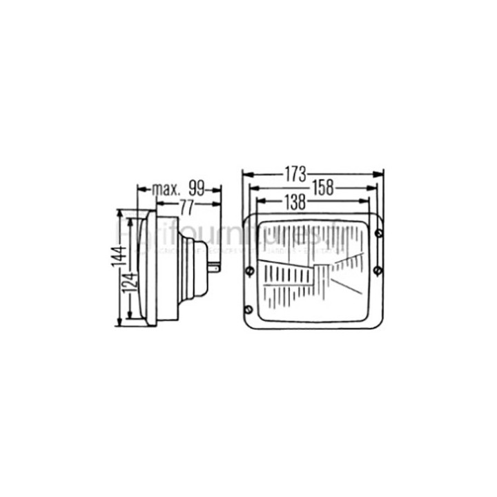 Phare avant Bepco 22/181-56 pour tracteur