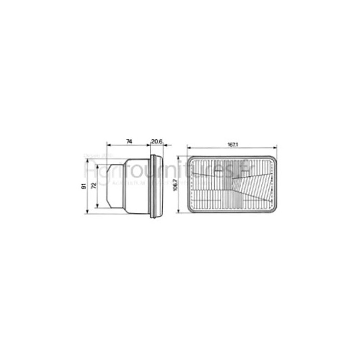 Optique phare avant - conduite à droite Bepco 30/181-51 pour tracteur