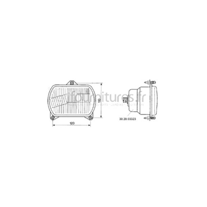Optique phare avant Bepco 63/ET8203/B pour moissonneuse - batteuse