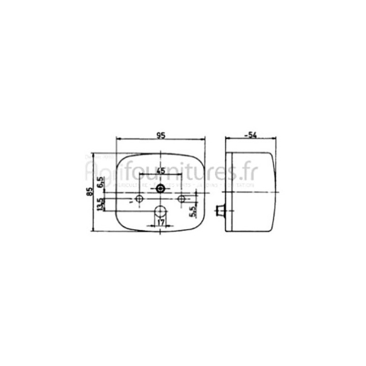 Feu arrière gauche + clignotant Bepco 63/1912-55 pour tracteur