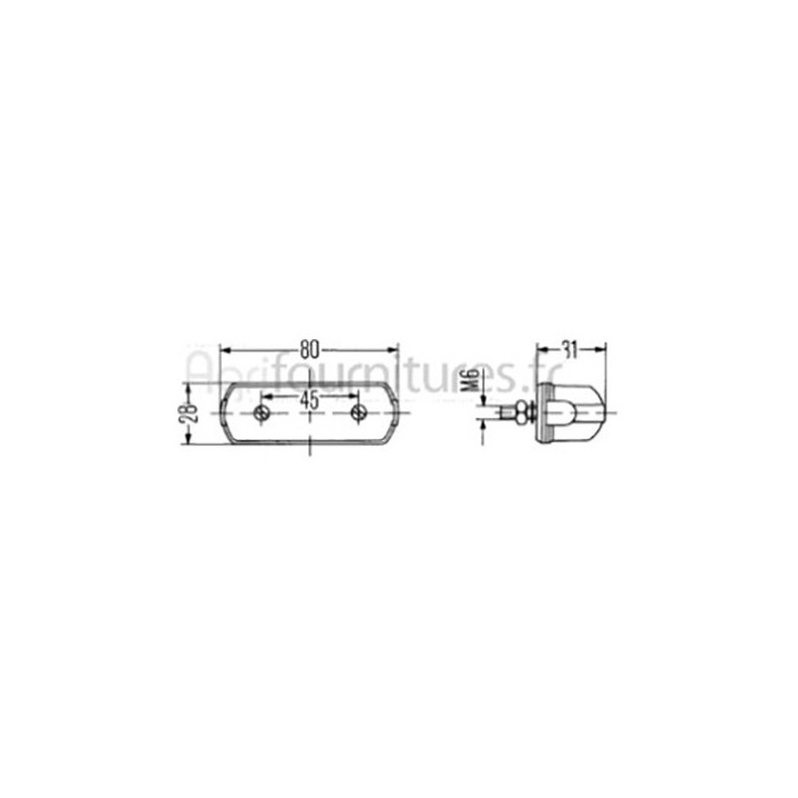 Eclaire plaque 80x28x31 Bepco 25/1920-2 pour tracteur