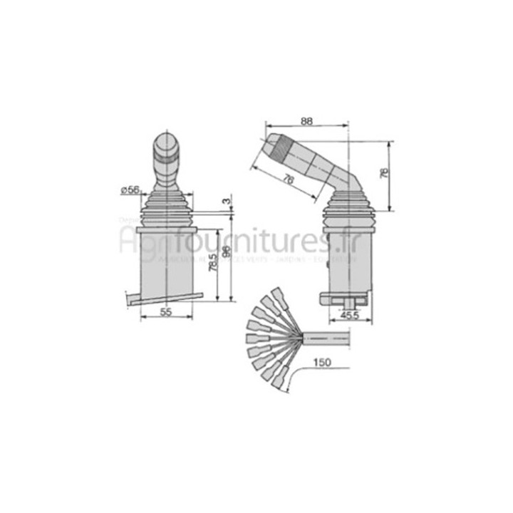 Commutateur multifonction (klaxon-éclairage) Bepco 23/958-12 pour tracteur