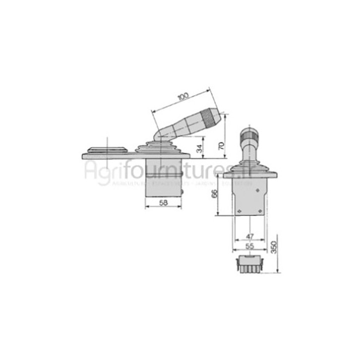 Commutateur multifonction (klaxon-éclairage) Bepco 23/958-19 pour tracteur