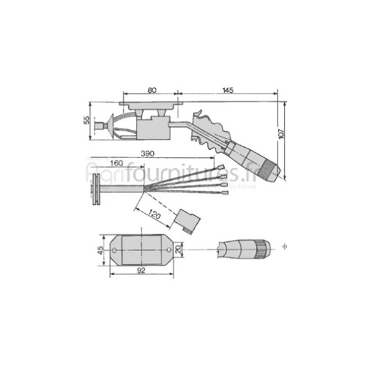 Commutateur multifonction (klaxon-éclairage) Bepco 28/958-28 pour tracteur