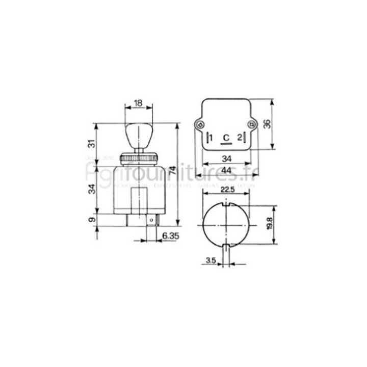 Interrupteur de clignotant Bepco 23/956-5 pour tracteur