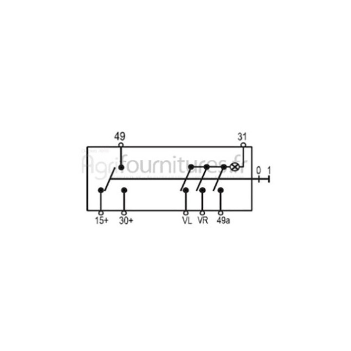 Interrupteur 4 feux clignotant Bepco 30/957-1 pour tracteur