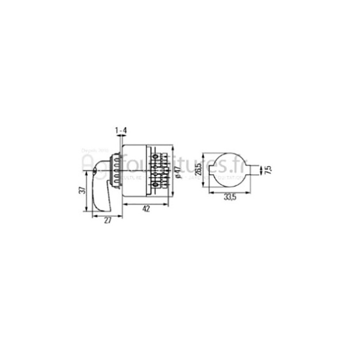 Interrupteur de clignotant Bepco 63/956-2 pour moissonneuse - batteuse