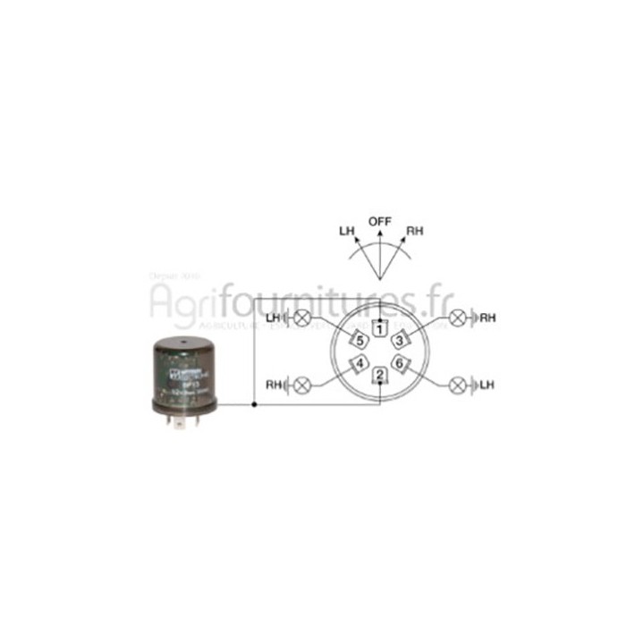 Interrupteur de clignotant Bepco 30/956-1 pour tracteur