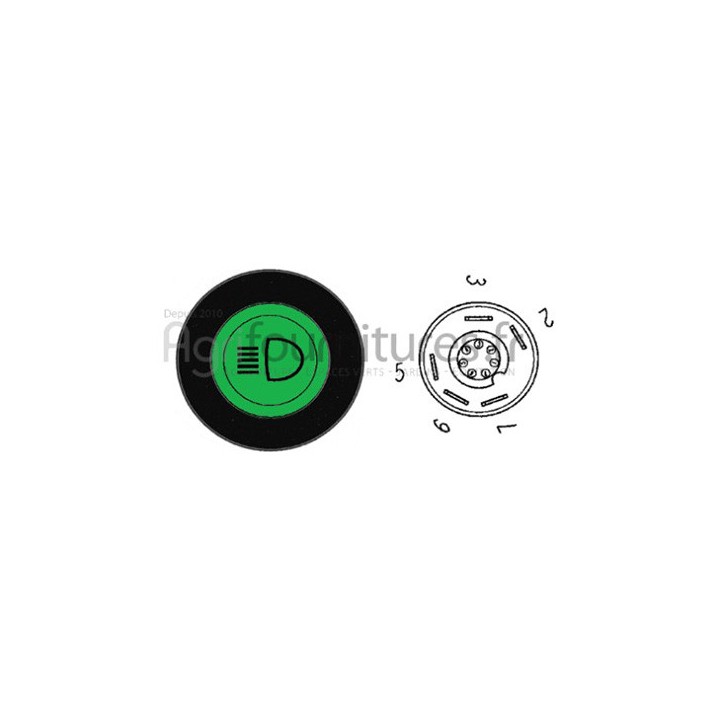 Bouton poussoir phares de travail Bepco 63/1884-33 pour tracteur