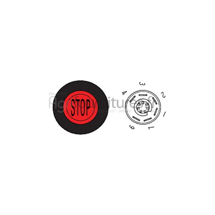 Bouton poussoir stop Bepco 63/1884-12 pour tracteur