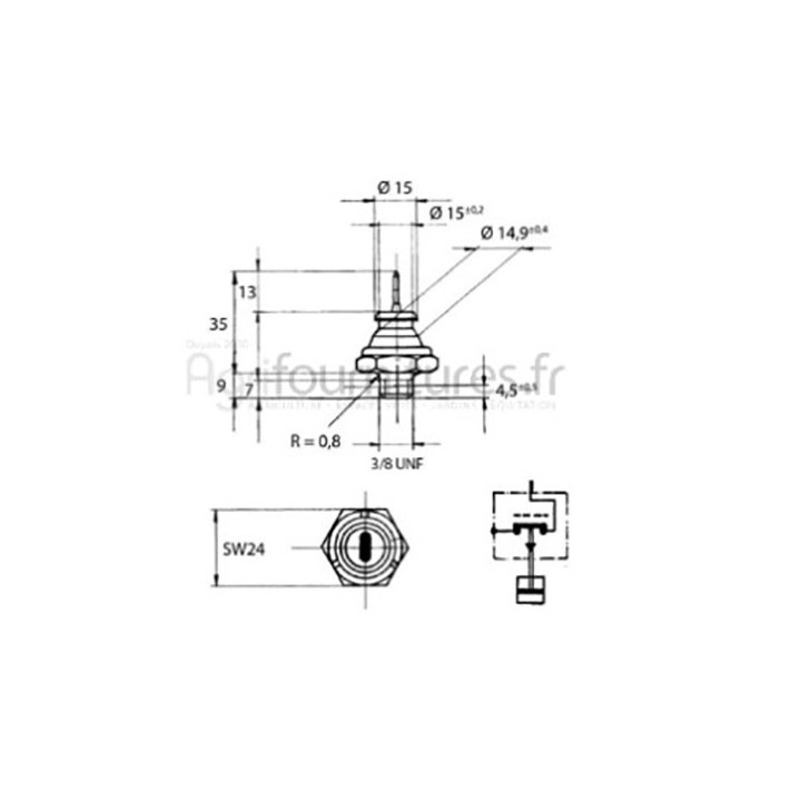 Contacteur de pression d'huile moteur Bepco 30/186-1 pour tracteur